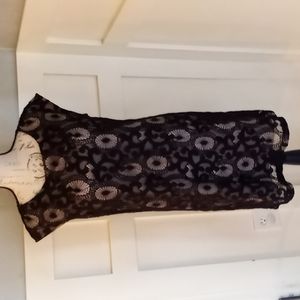 Loft Black Sheer Lace Sleeveless  Formal Dress Sz 4
